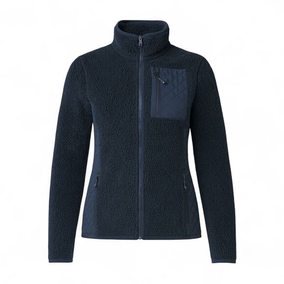 Vineyard Vines Jackets & Blazers - Vineyard Vines Sherpa Fleece Jacket Black Full Zip Quilted XS Cozy Gorpcore